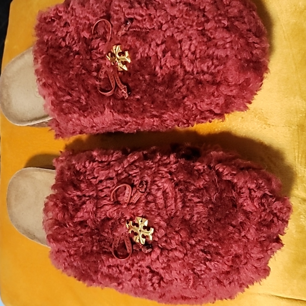 Tory Burch Shearling Mules size 8.5
